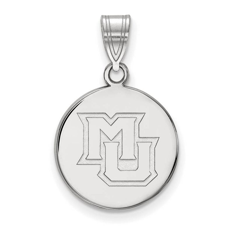 10k White Gold Marquette U Medium Disc Pendant